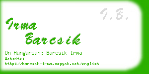 irma barcsik business card